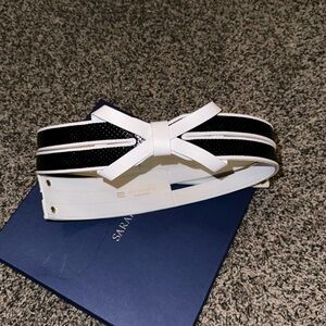 Sarah Flint Mirjana Reversible belt in white and black calf